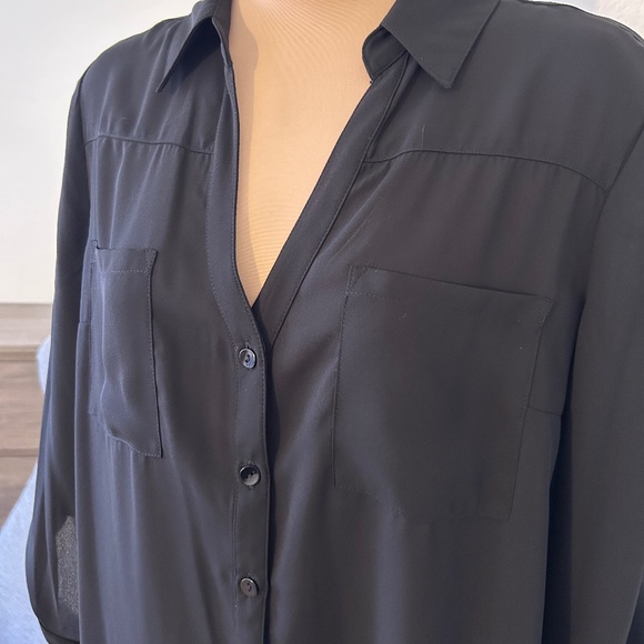 BCX Roll Tab Sleeve, Button Down, Collared Blouse NWOT - Picture 2 of 8